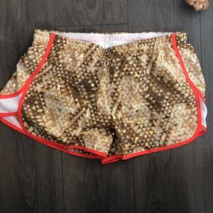 Gold Patterned Under Armour Running Shorts